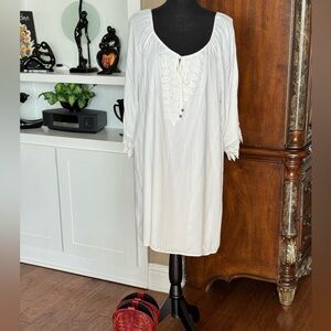 Naif Women‎ Ivory Crocheted Tunic Blouse